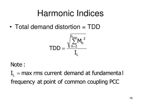 Current Harmonics Indexing Using Total Demand Distortion.